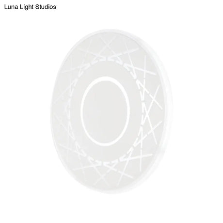 Contemporary Acrylic Disk Wall Light: Black/White Led Sconce Fixture For Living Room - Warm/White