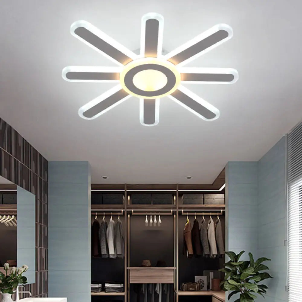 Contemporary Acrylic Led Ceiling Lamp In White For Study Room Hallway / 19.5’