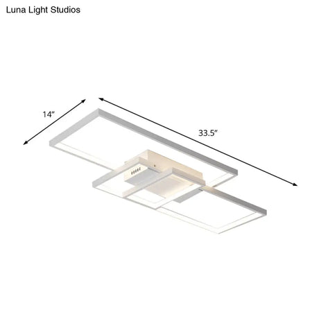 Contemporary Acrylic Led Flush Ceiling Light - 33.5’/41’ Wide Flushmount Lighting In