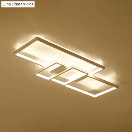 Contemporary Acrylic Led Flush Ceiling Light - 33.5’/41’ Wide Flushmount Lighting In