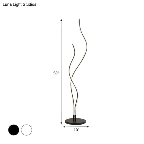 Contemporary Acrylic Led Stand Up Lamp - Black/White