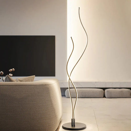 Contemporary Acrylic Led Stand Up Lamp - Black/White Black