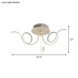 Contemporary Acrylic Octopus Flush Mount Light Fixture – 3/6/8 Led Lights For Living Room Ceiling