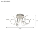 Contemporary Acrylic Octopus Flush Mount Light Fixture – 3/6/8 Led Lights For Living Room Ceiling