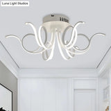 Contemporary Acrylic Octopus Flush Mount Light Fixture – 3/6/8 Led Lights For Living Room Ceiling