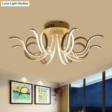 Contemporary Acrylic Octopus Flush Mount Light Fixture – 3/6/8 Led Lights For Living Room Ceiling