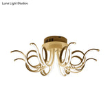Contemporary Acrylic Octopus Flush Mount Light Fixture – 3/6/8 Led Lights For Living Room Ceiling