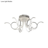 Contemporary Acrylic Octopus Flush Mount Light Fixture – 3/6/8 Led Lights For Living Room Ceiling