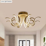 Contemporary Acrylic Octopus Flush Mount Light Fixture – 3/6/8 Led Lights For Living Room Ceiling