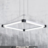 Contemporary Led Acrylic Pyramid Pendant Chandelier - 18/23.5 Wide White/Coffee Hanging Lamp Fixture