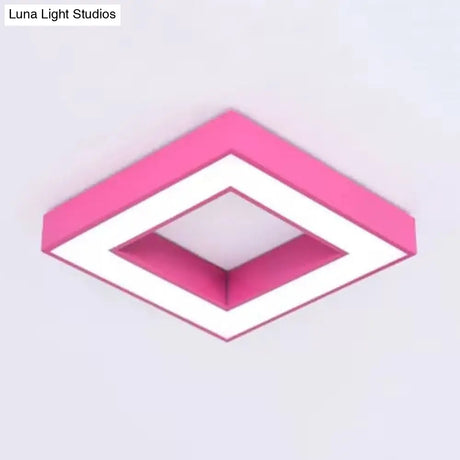 Contemporary Acrylic Square Flush Mount Light For Child’s Bedroom Ceiling
