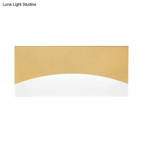 Contemporary Acrylic Wall Light Fixture Rectangular Bedside Sconce In White/Gold Warm/White