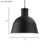 Contemporary Aluminum Pendant Light With Bowl Shade - Ideal For Meeting Rooms