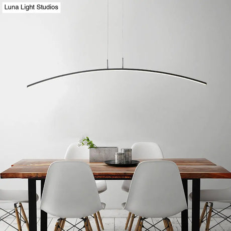 Contemporary Arch Pendant Light With Stepless Dimming And Remote Control