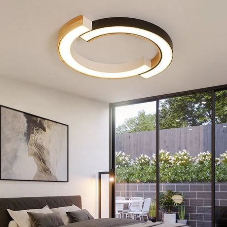 Contemporary Bedroom Ceiling Lamp - 2 - Arch Bridge Design Acrylic Led Light 15’/19’ Width