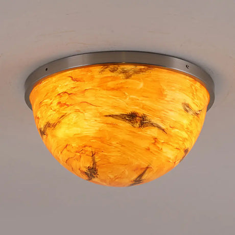 Contemporary Bedroom Flush Mount Ceiling Light Satin Nickel / A
