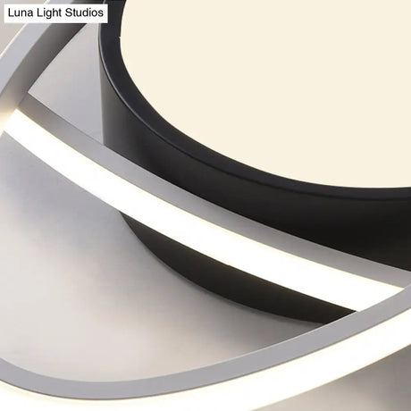 Contemporary Black Acrylic Flush Ceiling Light - Led Lamp For Study Room
