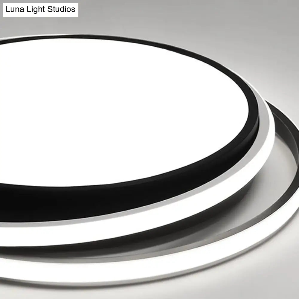 Contemporary Black Acrylic Led Flush Mount Ceiling Light For Bedrooms