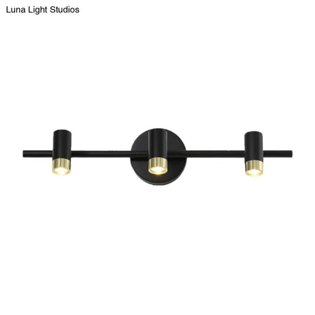 Contemporary Black Adjustable 3-Bulb Wall Sconce Vanity Light
