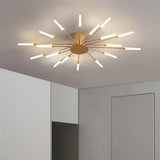 Contemporary Black/Gold Ceiling Light Fixture With Acrylic Led For Bedroom - Semi Flush Mounted