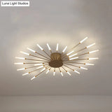 Contemporary Black/Gold Ceiling Light Fixture With Acrylic Led For Bedroom - Semi Flush Mounted