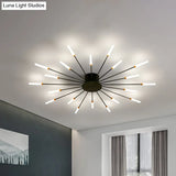 Contemporary Black/Gold Ceiling Light Fixture With Acrylic Led For Bedroom - Semi Flush Mounted