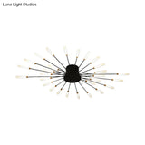Contemporary Black/Gold Ceiling Light Fixture With Acrylic Led For Bedroom - Semi Flush Mounted