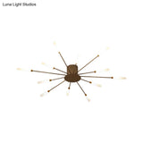 Contemporary Black/Gold Ceiling Light Fixture With Acrylic Led For Bedroom - Semi Flush Mounted