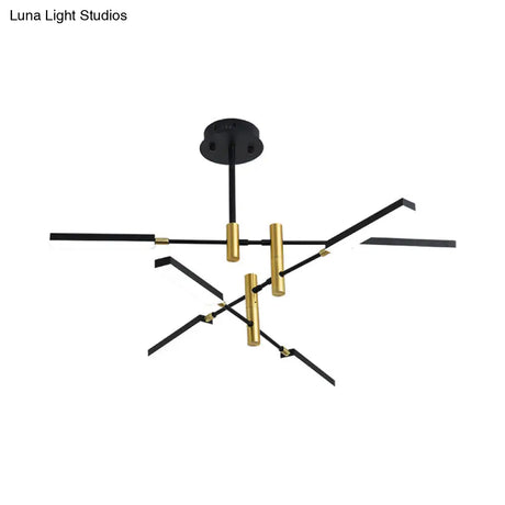 Contemporary Black/Gold Or White/Gold Acrylic Chandelier - Sputnik Ceiling Light (4/6-Light) Third