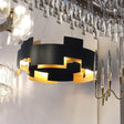 Contemporary Black Metal Pendant Chandelier Ceiling Light For Living Room / 23.5’’