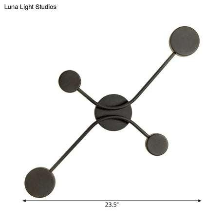 Contemporary Black Metallic Led Wall Mount Lamp - Warm/White Light Fixture