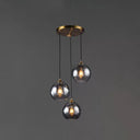 Contemporary Blown Glass Sphere Pendant Lights For Bedrooms Smoke Gray / Round