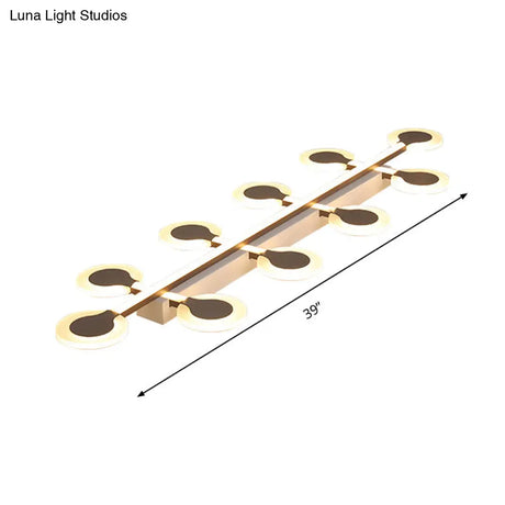 Contemporary Brown Acrylic Flush Mount Ceiling Lamp With Warm/White Light - 8/10/12 Bulbs
