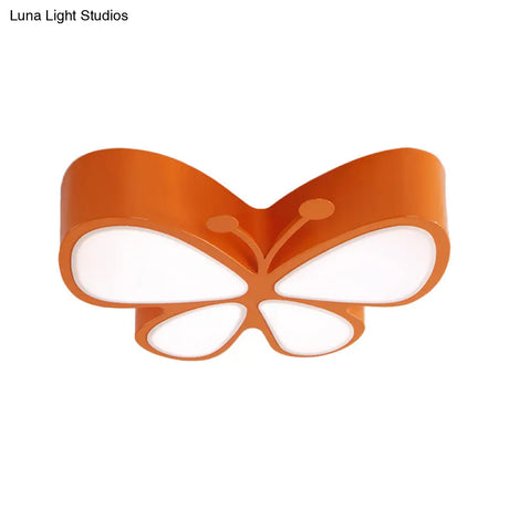 Contemporary Butterfly Led Flush Ceiling Light - Classroom Metal Fixture
