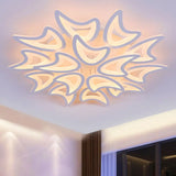 Contemporary Ceiling Lamp With Led Leaves Acrylic Shade And Multiple Light Options 15 / White Warm