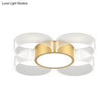 Contemporary Circle Ceiling Light: Acrylic 3/4/5 Bulbs Flush Mount Gold Finish