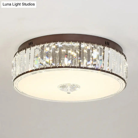 Contemporary Clear Crystal Led Flush Mount Ceiling Lamp - 19.5’/23.5’ Wide