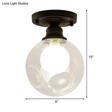 Contemporary Clear Glass Flush Mount Ceiling Light For Bedroom