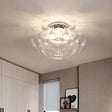 Contemporary Clear Pvc Pine Cone Ceiling Flush Mount - 3 Bulb Light For Living Room