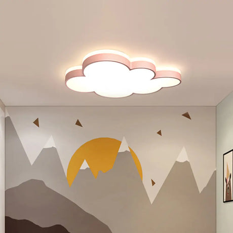 Contemporary Cloud Flush Led Ceiling Light Fixture For Bedrooms - Acrylic Lamp Pink / Small