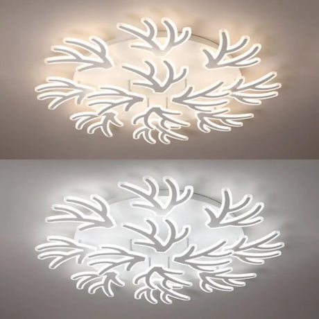 Contemporary Coral Flush Ceiling Light: Acrylic Flushmount With Led Lights In Warm/White/Natural 12