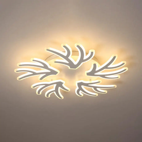 Contemporary Coral Flush Ceiling Light: Acrylic Flushmount With Led Lights In Warm/White/Natural 5