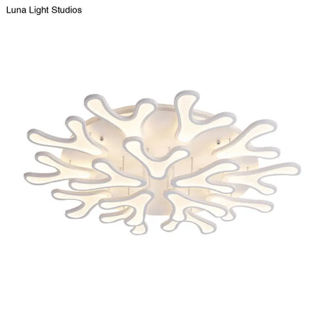 Contemporary Coral Led Flush Mount Ceiling Light - Acrylic 4/6/12 - Light Bedroom Lighting Fixture