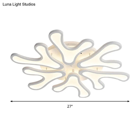 Contemporary Coral Led Flush Mount Ceiling Light - Acrylic 4/6/12 - Light Bedroom Lighting Fixture