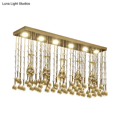 Contemporary Crystal Led Ceiling Mount Light With Chrome Finish In 3 Sizes