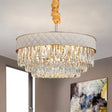 Contemporary Crystal Raindrops Chandelier - White 9/15 Heads Drum Ceiling Pendant (19.5’/23.5’