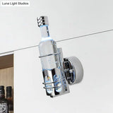 Contemporary Crystal Wall Lamp With Bottle Shape In Multi Color Light Ideal For Bars And Cafes