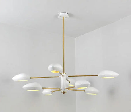 Contemporary Ellipse Dining Room Hanging Light Fixture - Metal 5/6/8 Lights Black/White Chandelier 8