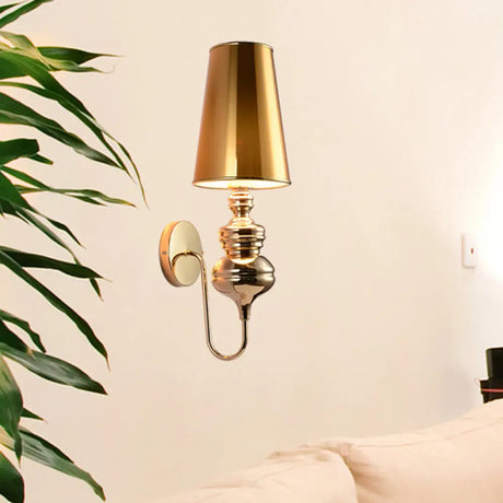 Contemporary Fabric Barrel Wall Mount Light - Bedroom Sconce (Black/Silver/White) Gold