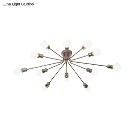 Contemporary Firework Metal Ceiling Light For Restaurants - Semi Flush Mount